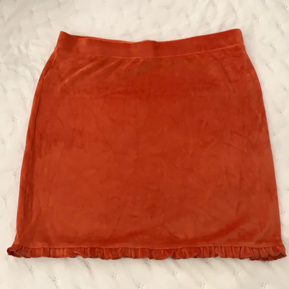 Orange velvet skirt